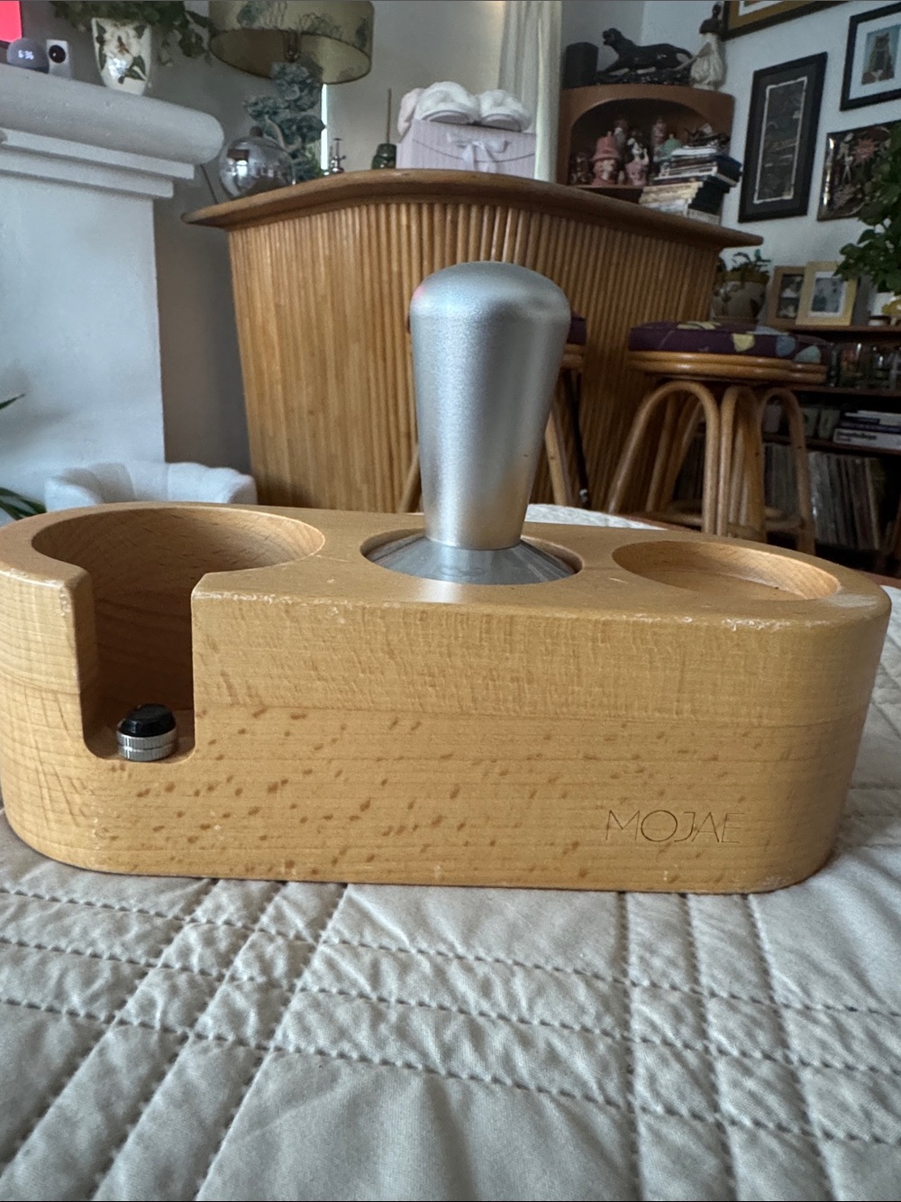 MOJAE Wooden espresso Set with Silver taper